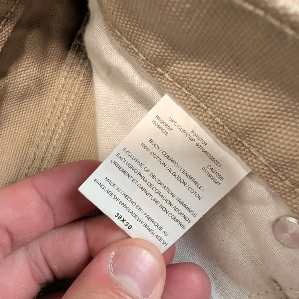 Dickies Mens Carpenter Pants 38x30 Tan Duck‎ Canvas Workwear Streetwear Skate